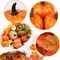 14 Pieces Artificial Lifelike Simulation Mixed Pumpkins Fake Pumpkins with 30 Pieces Fake Maple Leaves for Thanksgiving Fall Harvest Home Decoration.
